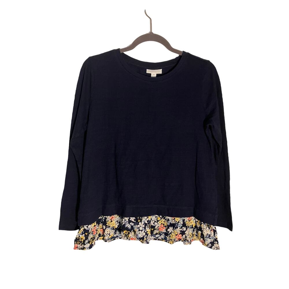 NWT‎ Charter club sweater blouse floral navy work shirt dress